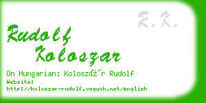 rudolf koloszar business card